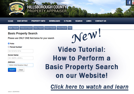 Property Database Search Hillsborough County Property Appraiser > Home
